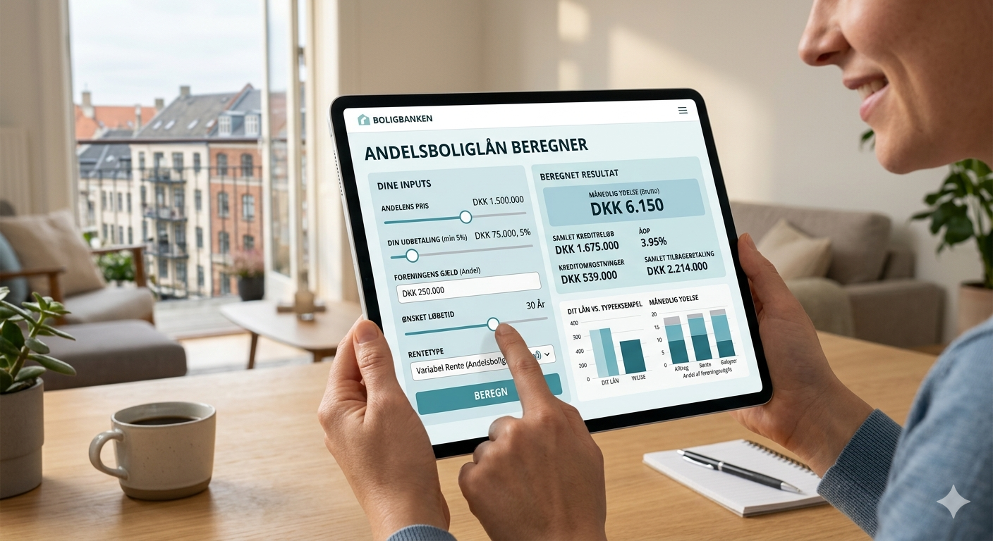 Andelsboliglån beregner – beregn pris på andelsboliglån og sammenlign banker